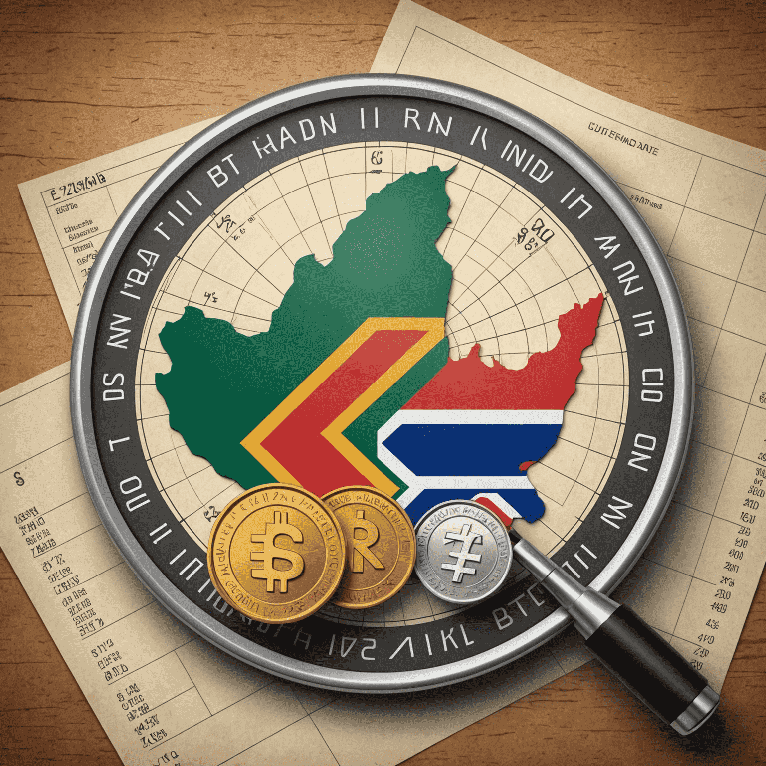 Illustration of a financial chart with South African Rand currency symbol, representing foreign exchange risk management strategies