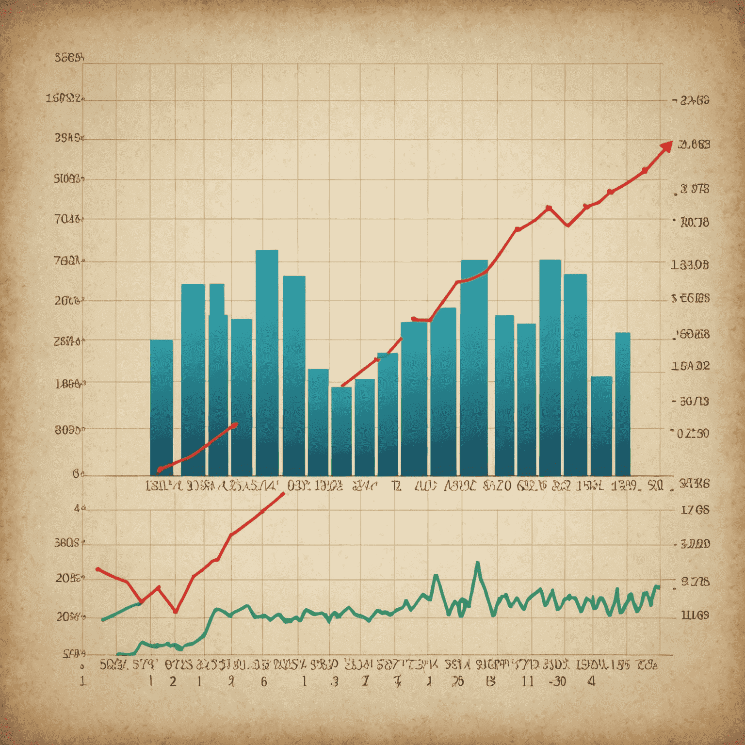 Illustration of a graph showing foreign exchange rate fluctuations